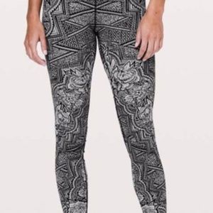 Lululemon Inked Wunder Under Ice Grey Black